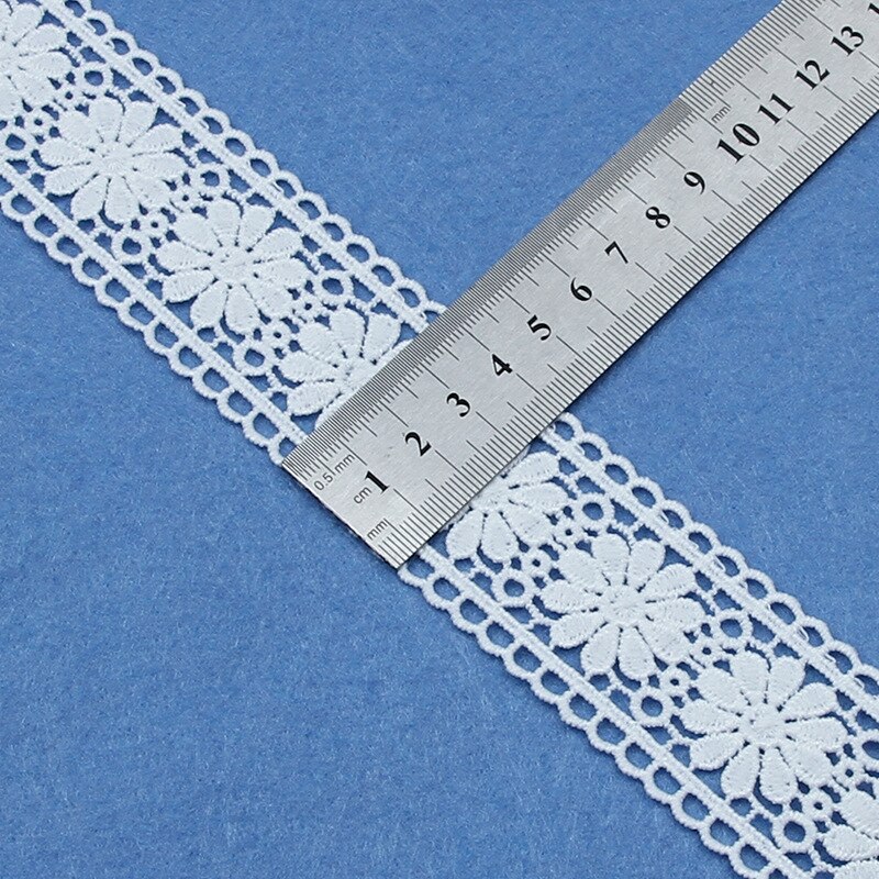 10 Yards Computer Embroidery Non-stretch Lace Hollow White Milk Silk Water-soluble Embroidery Barcode Lace Garment Accessories: W1509-06A