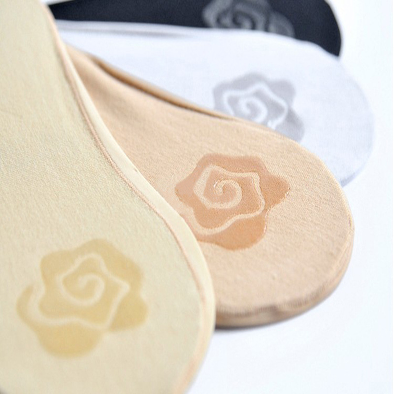 5 Ladies Summer Thin Sock Slippers Silicone Antiskid Ice Silk Socks Seamless Invisible Women Boat Socks Invisible Sock Slippers