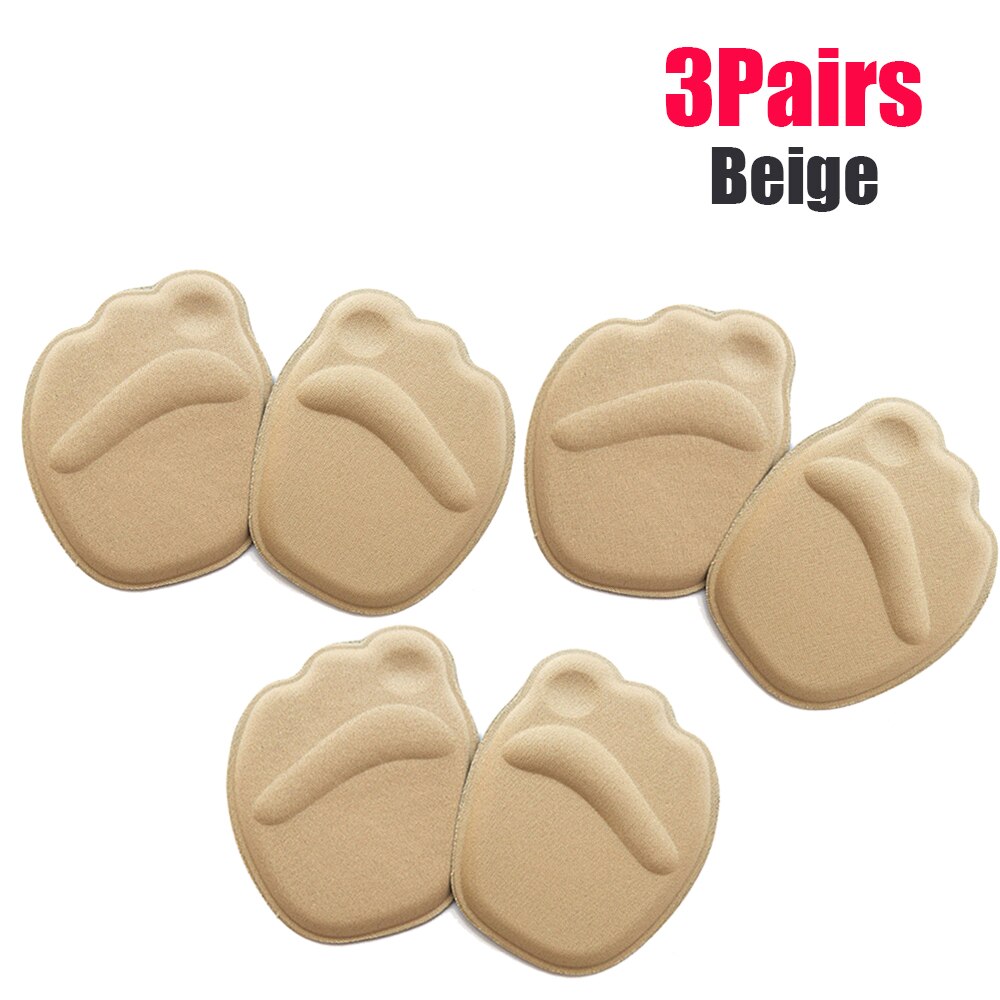 3 Pair Nuttig Zool Hoge Hak Voet Kussens Voorvoet Anti-Slip Binnenzool Ademende Schoenen Vrouwen Bescherming Voet Pad Ondersteunt inserts: yellow-3