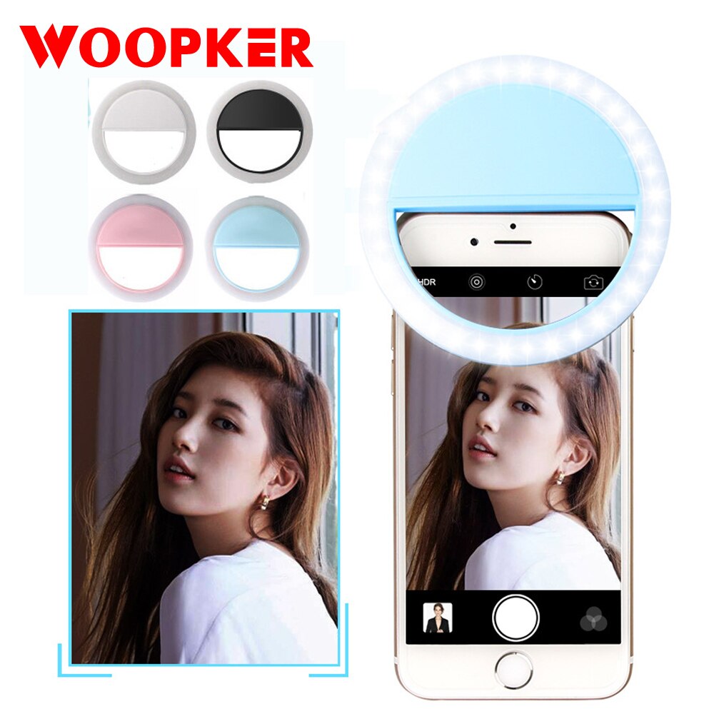 Universal Selfie Lamp Mobile Phone Lens Portable Flash Ring for iPhone Andriod Ring Light Selfie Fill Light Enhancing USB Charge