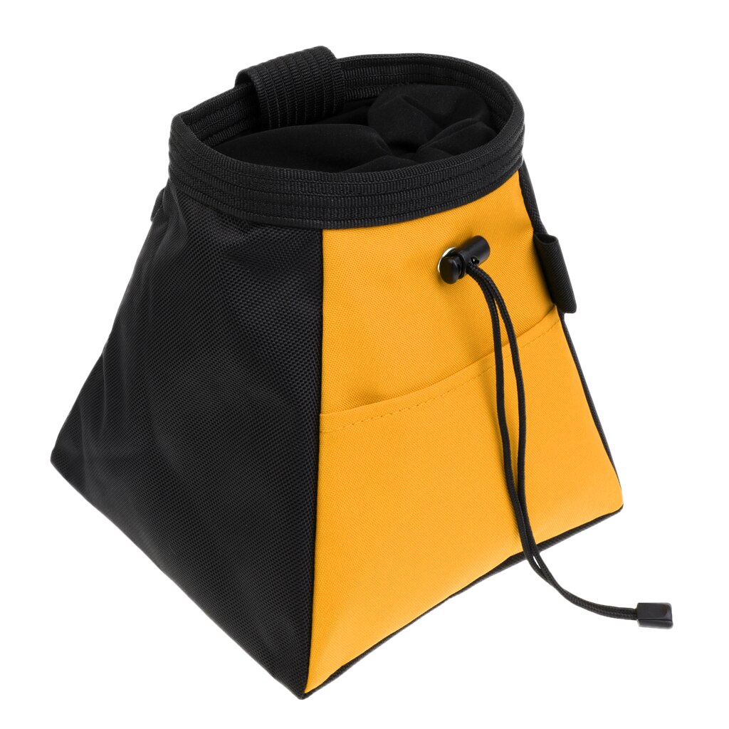 Rock Climbing Bouldering Weightlifting Chalk Storage Bag Bucket Pouch for Camping Caving Surfing Kayak Outdoor Sports Accessory: Yellow