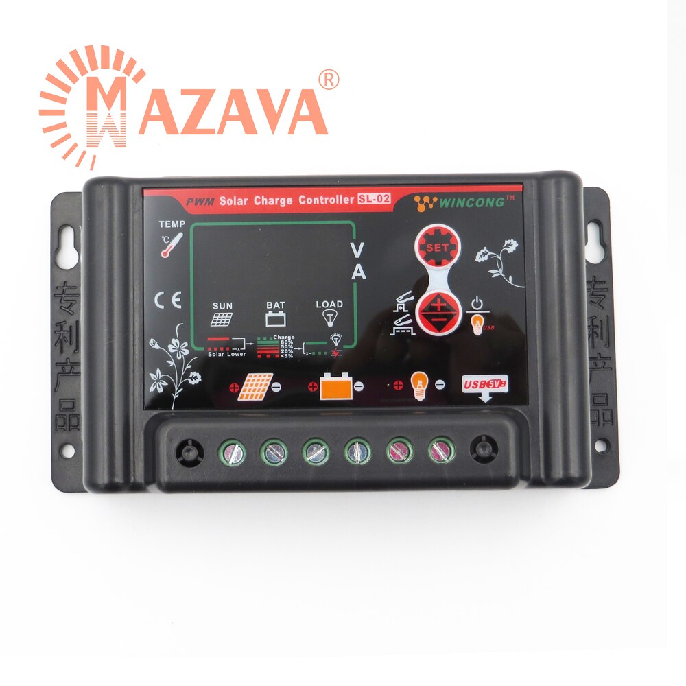 1Pcs 30A 20A 10A Solar Charger Controller 12V 24V Regulator SL02B Wincong Battery LI-ION NI-MH LiFePO4