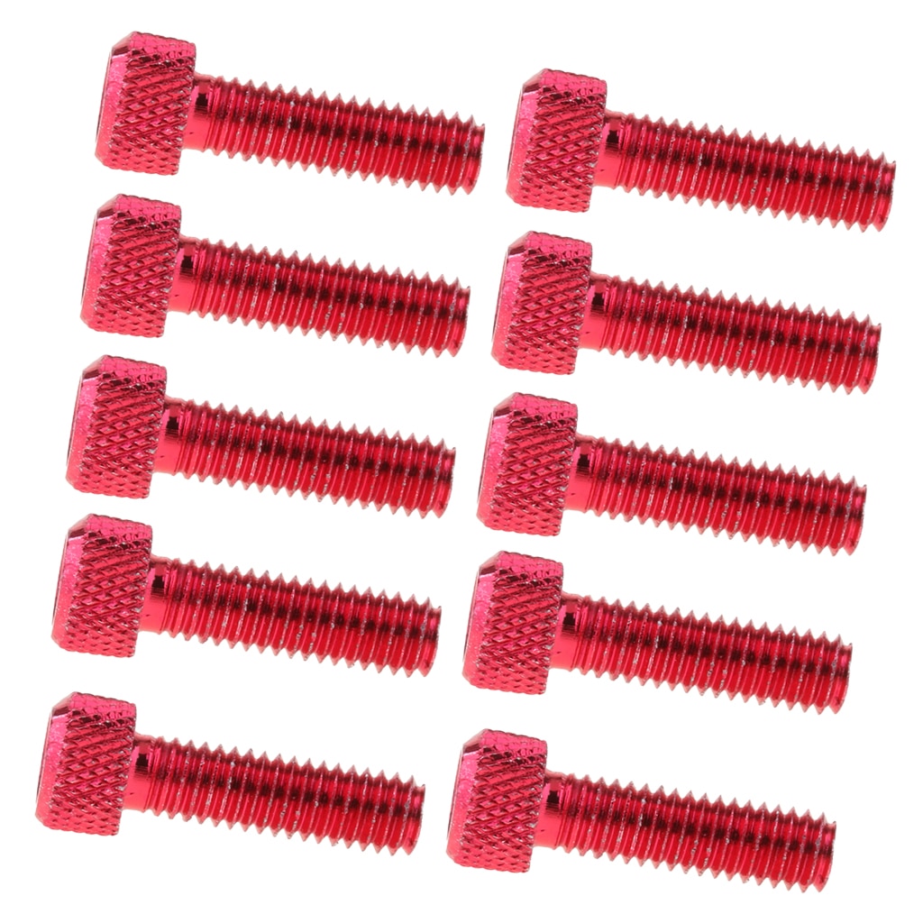 10pcs Hex Socket Cap Head Screw Bolt Aluminum Alloy Red M6 X 20mm