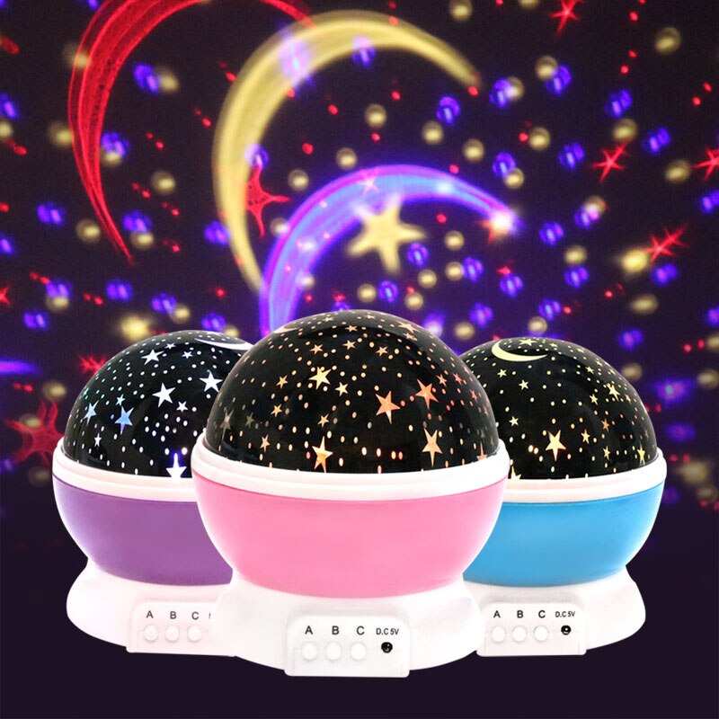 Novità giocattoli luminosi romantico cielo stellato LED luce notturna proiettore batteria USB luce notturna giocattoli creativi di compleanno per bambini