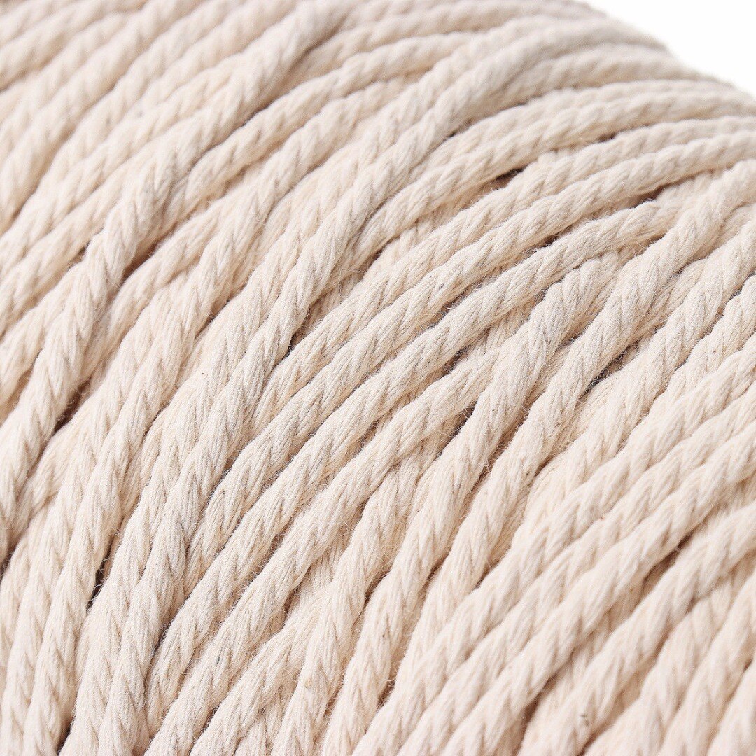 220 M 3mm Natürliche Beige Weiche Baumwolle Verdreht Kabel Seil Handwerk Macrame Handwerker Schnur DIY Handgemachte Binden Gewinde Schnur seil Durchmesser