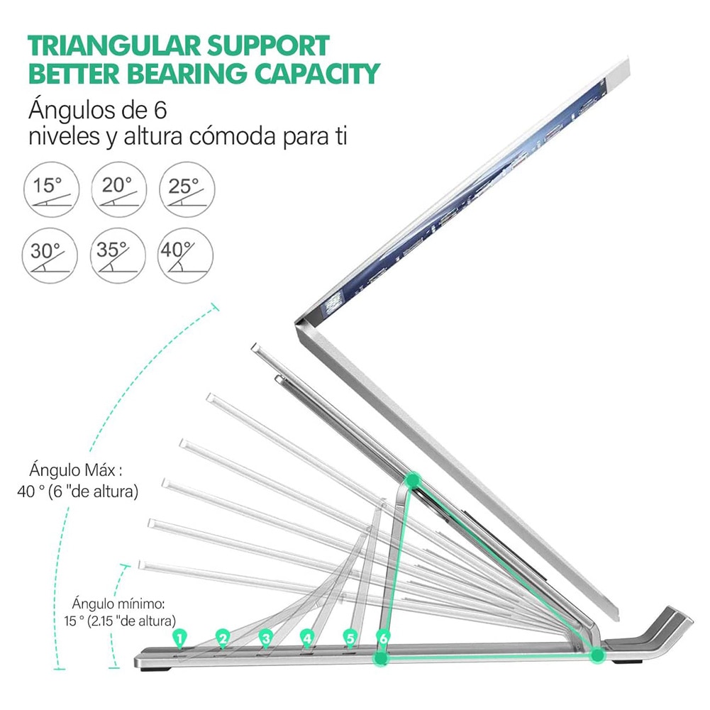 Laptop Stand for MacBook Pro Notebook Stand Aluminum Alloy Laptop Stand Foldable Height Adjustable Tablet Book Holder