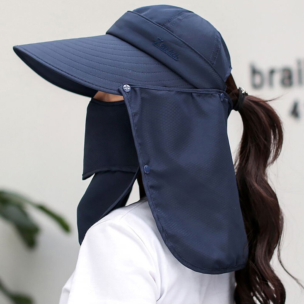 Gorra con visera Anti-UV para mujer, sombrero desmontable para ciclismo, deporte al aire libre, senderismo, Camping, cuello, pesca, protección solar, Unisex