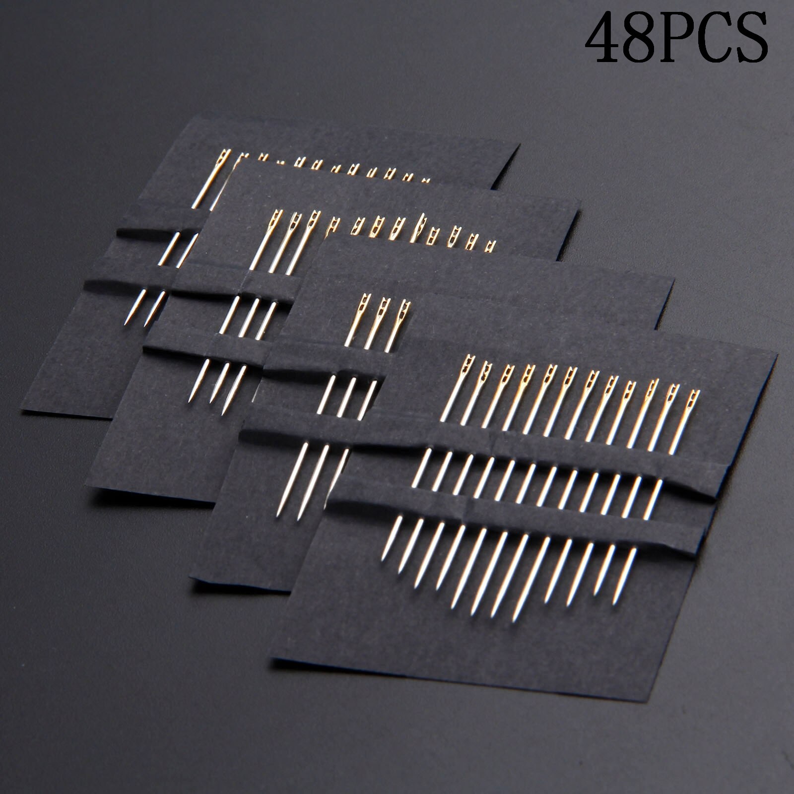 48pcs Assorted Hand Sewing Needles Safely Self Threading Thread Sewing Needles Household Cross Stitch Needles Embroidery Tool