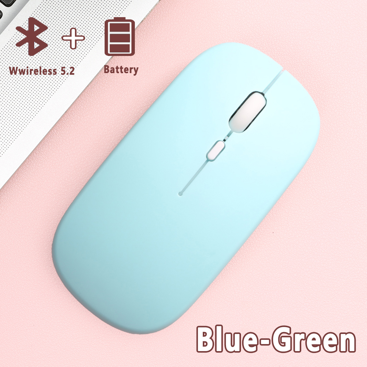 Bluetooth-Maus für Laptop (BT 5.0), Computer, Bluetooth-Maus, tragbare PC-Maus, Bluetooth, kompatibel mit Mac, MacBook Profi Luft: Blau