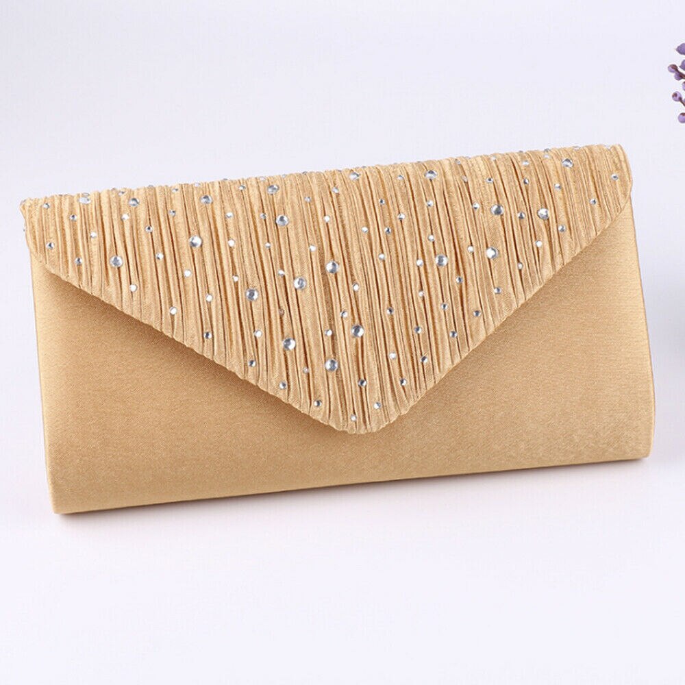 Vrouwen Avond Party Chain Sequin Schoudertas Prom Bruiloft Dame Clutch Envelop Handtas Cross Body Flap Handtassen: Goud