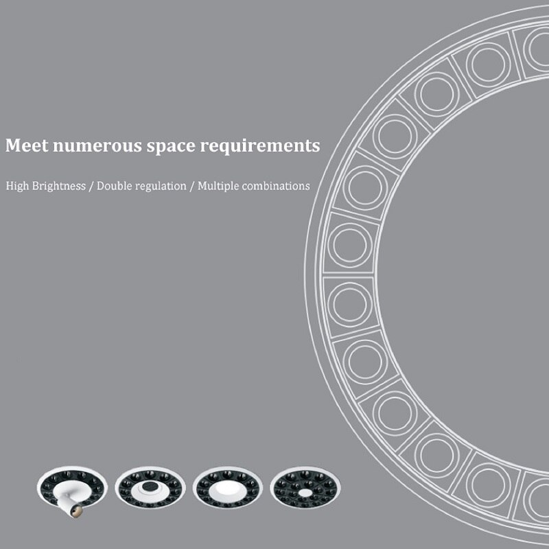 Recessed LED Linear Light High CRI Round LED Grille Spotlight Anti-glare Ceiling Downlight for Bedroom Hotel