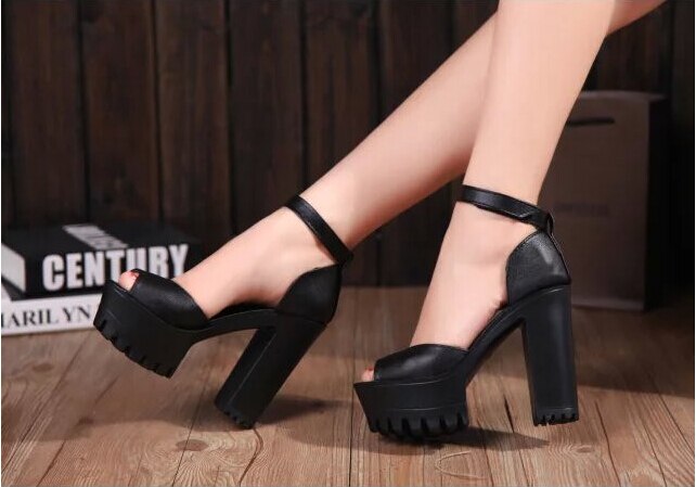 Dames zomerschoenen open teen sandalen dikke hak sandalen dames dikke hak plateau hoge hakken dames sandalen