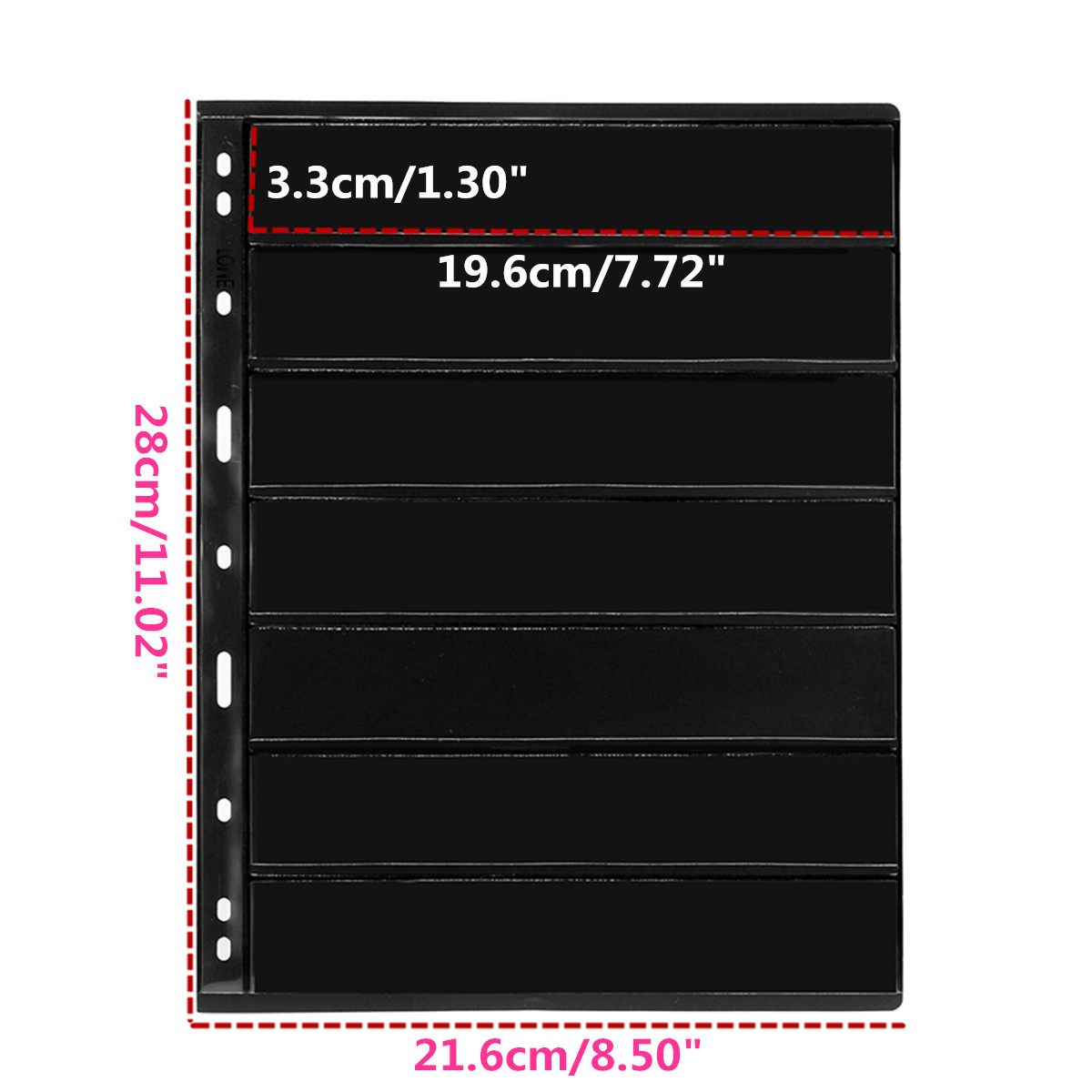 Archivador de 10 piezas para colección de tarjetas, Página de sellos, álbum de hojas sueltas de PVC, no incluye cubierta, PCCB