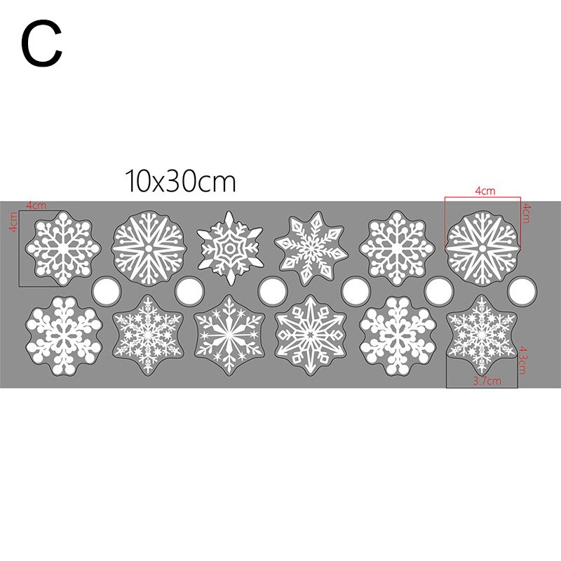 Christmas Snowman Snowflake Electrostatic Sticker Window Kids Room Year Wall Stickers Home Decals Decoration Wallpaper: C