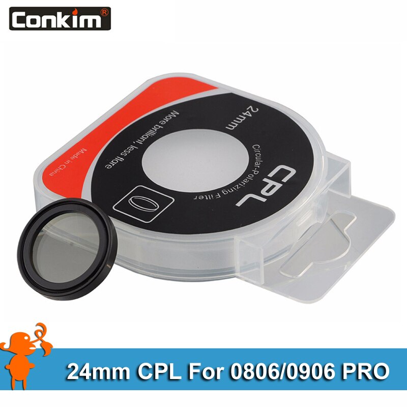 Conkim 24 Mm Cpl Filter Voor Auto Dash Camera Dvr 0806/0806 S/0903/0905/0906 Magnetische Ronde polarisator Glas 24 Mm