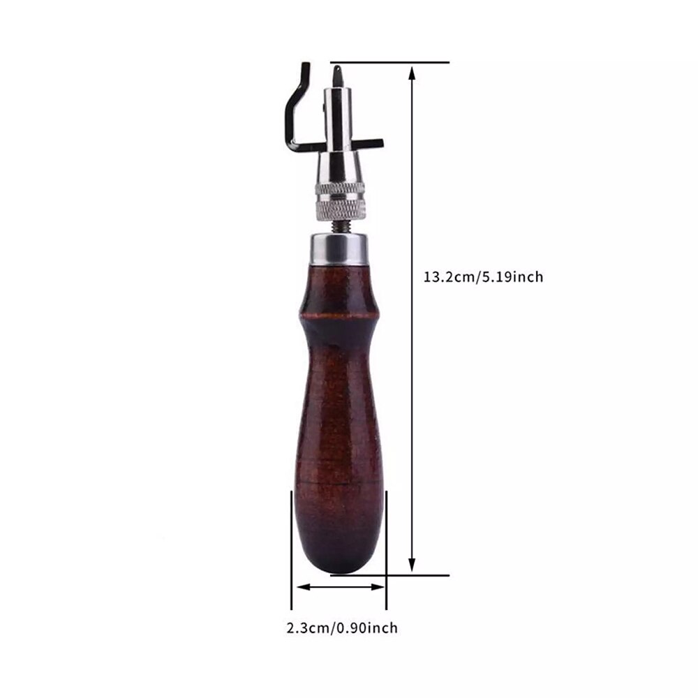 Lederen Grooving Tool Verstelbare V-type Push Groover Lederbewerking Groover Naaien Lederen Craft Gouge Apparaat