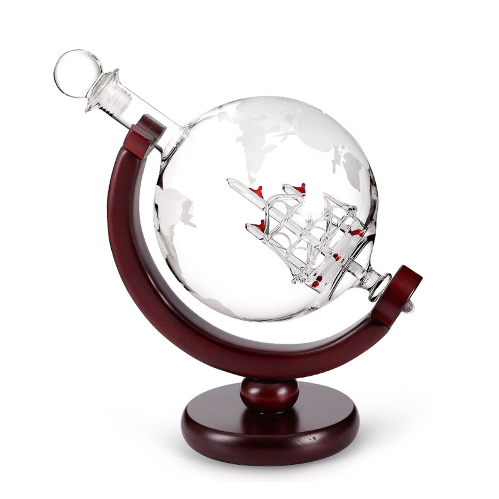Carafe de de Globe gravé avec le verre gravé de boule pour le whisky de liqueur Bourbon QP2