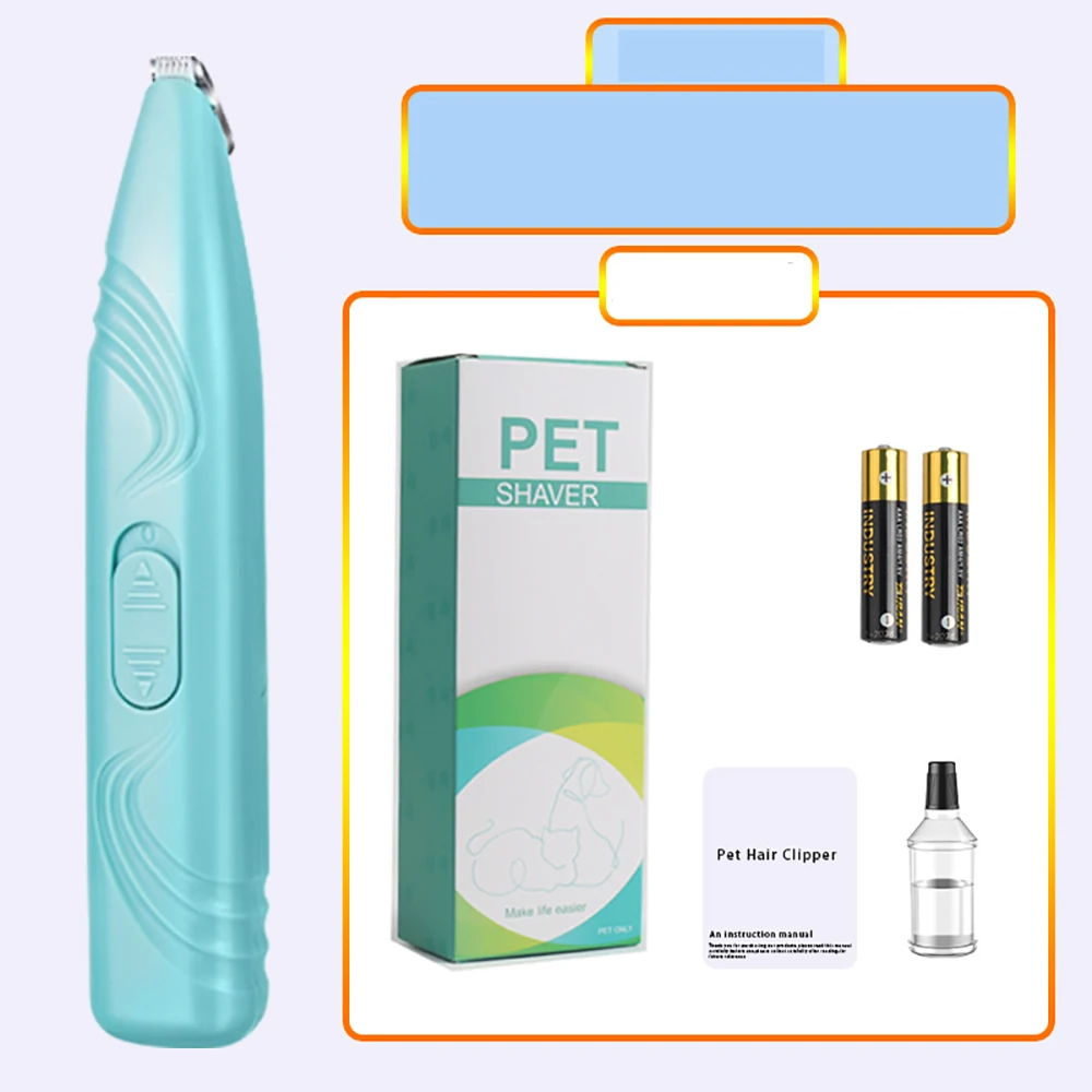 Maquinilla eléctrica para cortar el pelo para mascotas, afeitadora para el cuidado de las patas de Gato, cortadora de pelo para perros y gatos, suministros para el cuidado de mascotas: Verde
