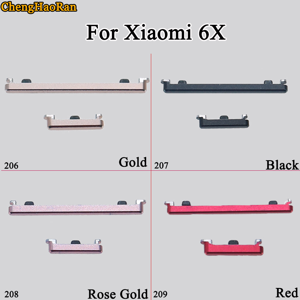 ChengHaoRan 1 Set Side Button Power On Off Volume Button For Xiaomi 6X Replacement Repair Parts Gold/Black/Rose Gold/Red