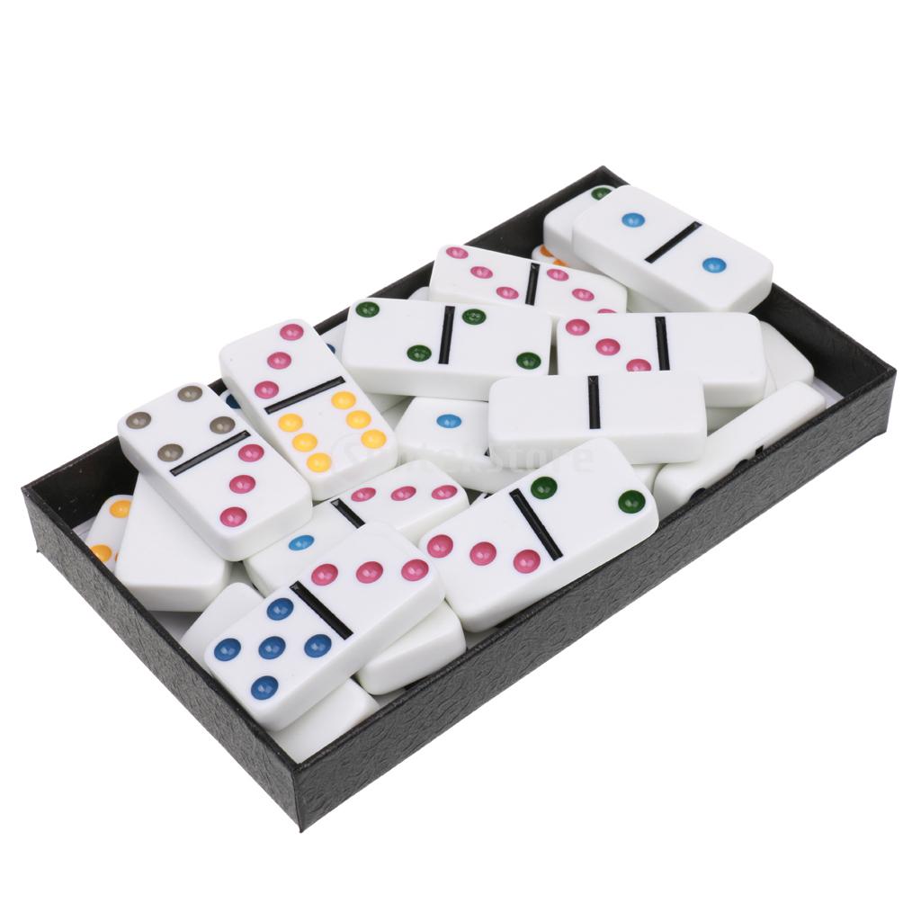 Dubbele Zes Domino Set Van 28 Vintage Domino Reizen Game Toy Brain Teaser Kinderen Wit Kleurrijke