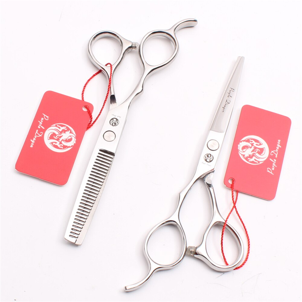 Left Hand 5.5" Purple Dragon Barber Shop Silver Cutting Scissors Thinning Shears Hair Scissors Styling Tool Z8000