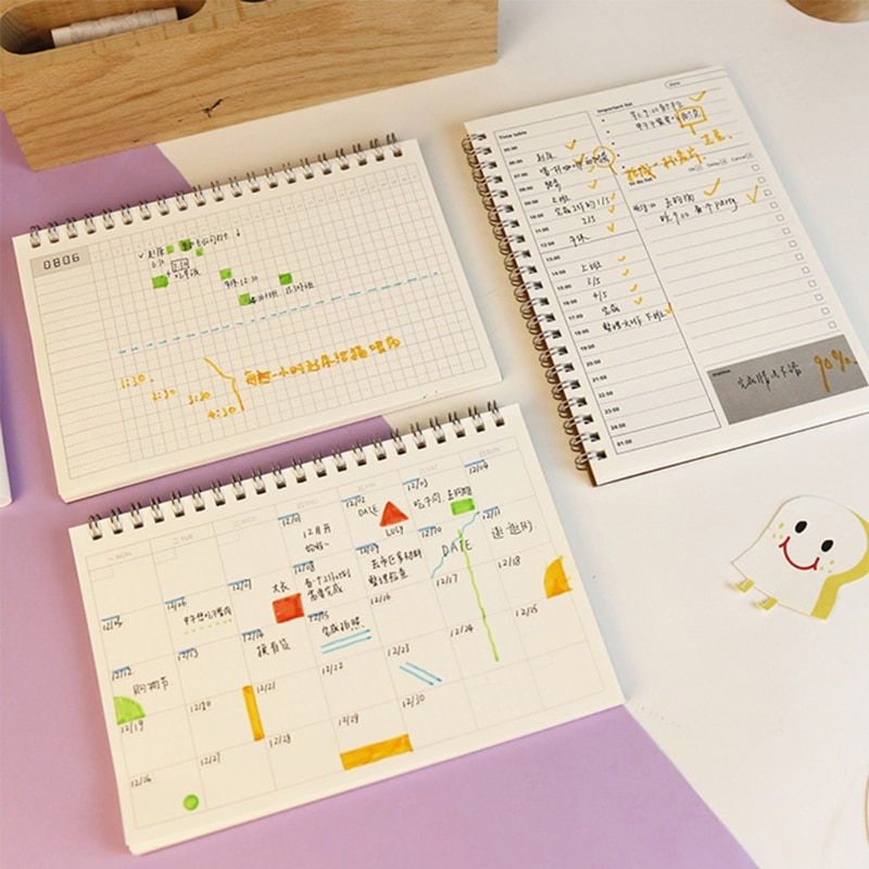 Libro planificador mensual semanal, Agenda Diaria, Agenda en blanco, cuaderno de estudio DIY, papelería de papel ecológica, suministros escolares