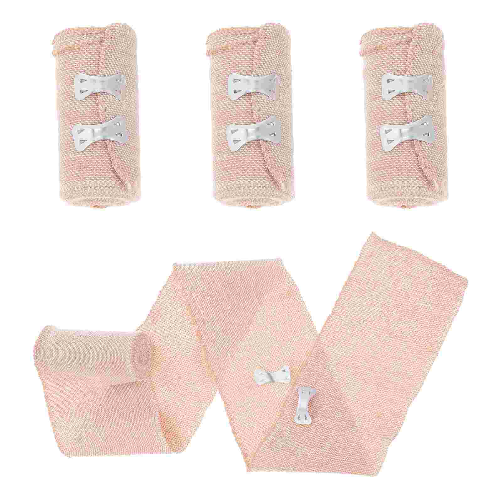 4 Rolls of Sports Sprain Bandages Leg Protective Elastic Band Wound Dressing Bandage