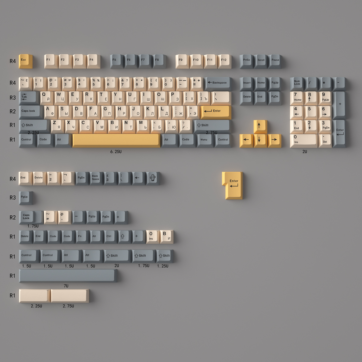 Teclas PBT Minimalistas Brancas de 135 Teclas, Perfil Cherry, DYE-Sub, Personalizadas em Inglês para Teclados Mecânicos 61/64/87