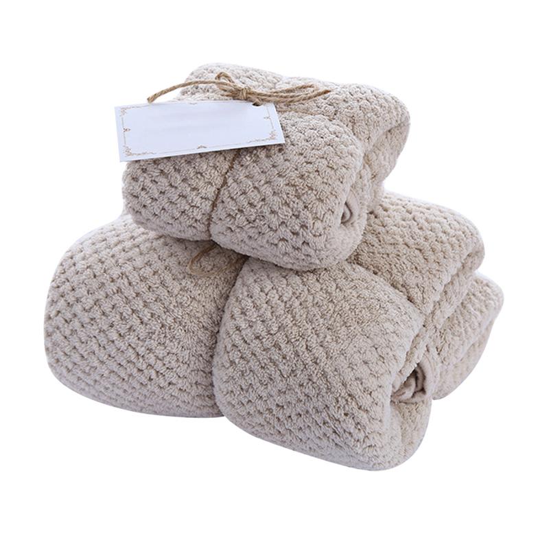 1 Set Coral Fleece Badkamer Handdoeken Dikker Badhanddoeken Pure Kleur Coral Fluwelen Badhanddoeken Roze Grijs Groen Bruin Blauw: Light Brown