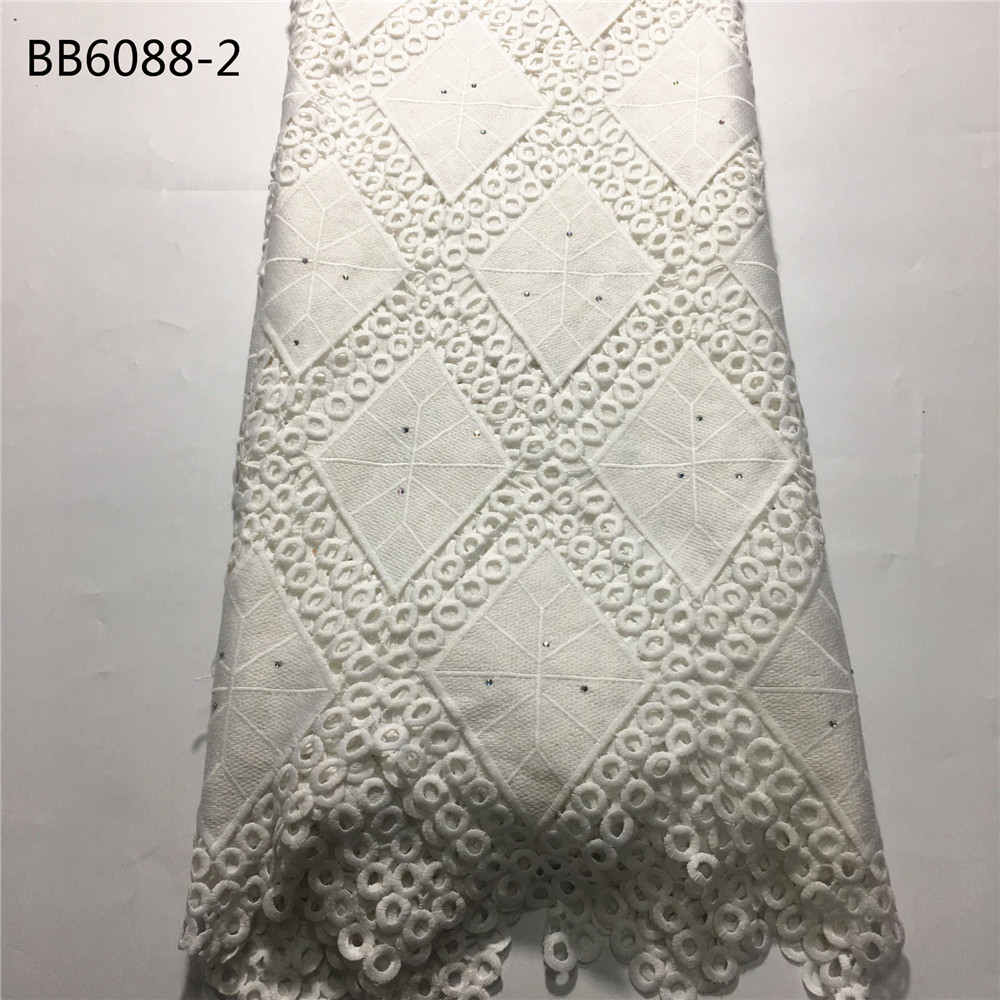 Dentelle africaine de cordon de couleur dorée, tissu de pour mariage nigérian, 5 yards: 2