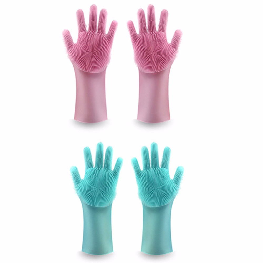 1/2 pc Magie Silikon Geschirr Handschuhe Effiziente Nicht Zu Verletzen Hand Geschirr Reinigung Handschuhe Küche Reinigung Werkzeug Haustier pinsel