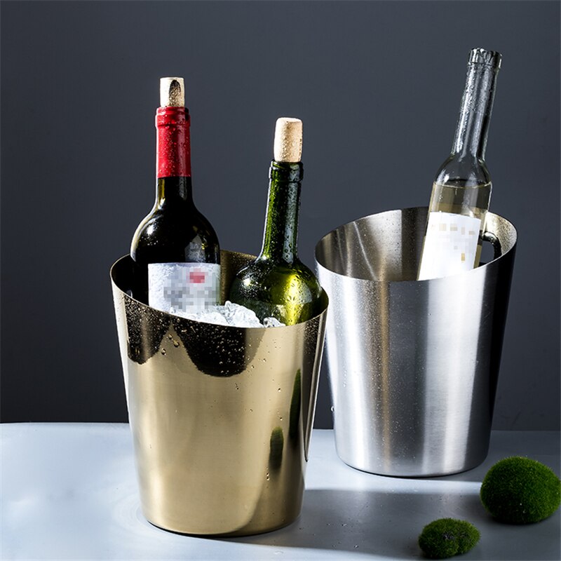Beer Champagne Whiskey Freeze Bucket Party Decoration Stainless Steel Ice Bucket Wine Ice Cooler Bars Kitchen Accessories