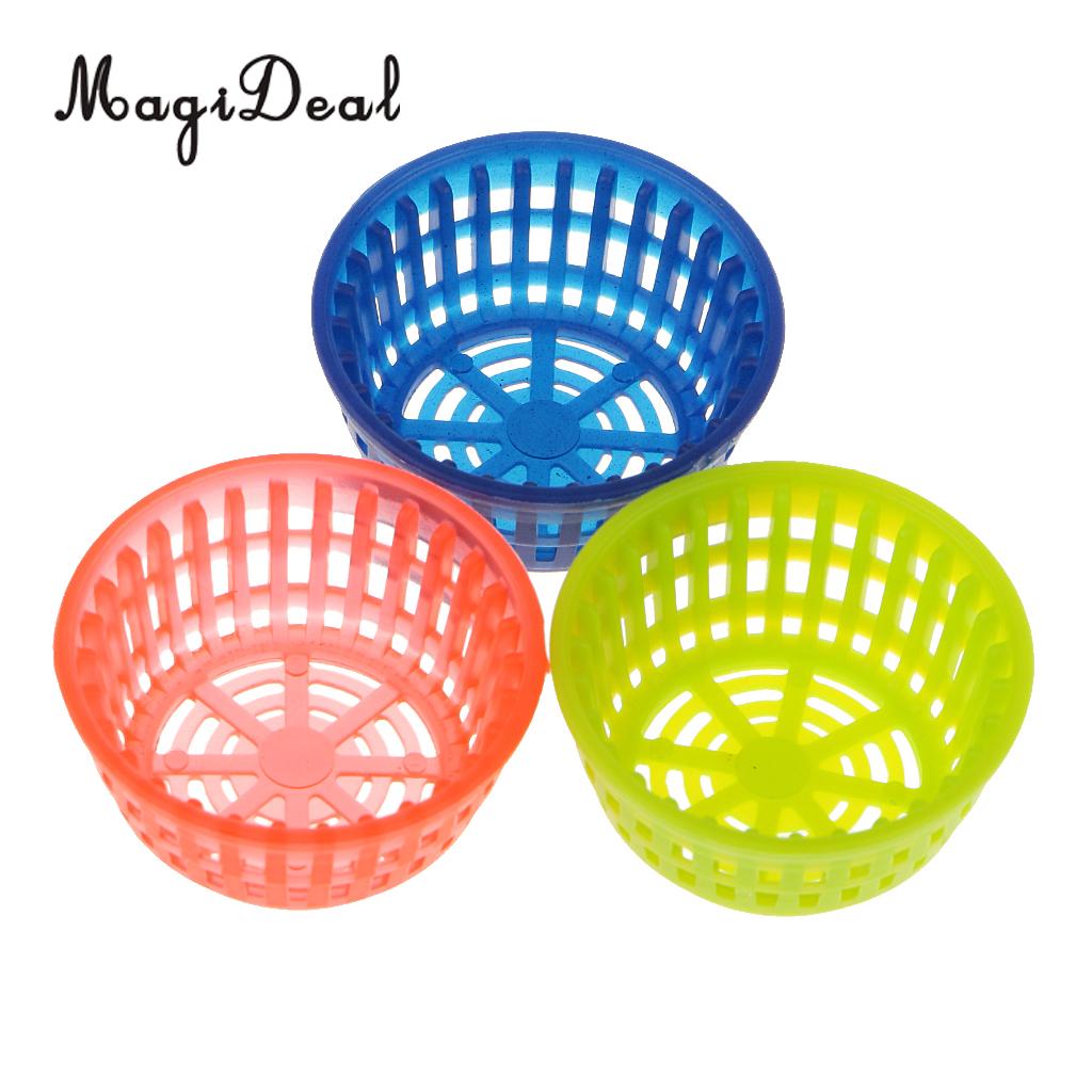 MagiDeal 1 zestaw plastikowy 1/12 Lalka Dom miniaturowe małe okrągłe kosze na warzywa owoce przechowywanie żywności zabawkowe meble 3 styl