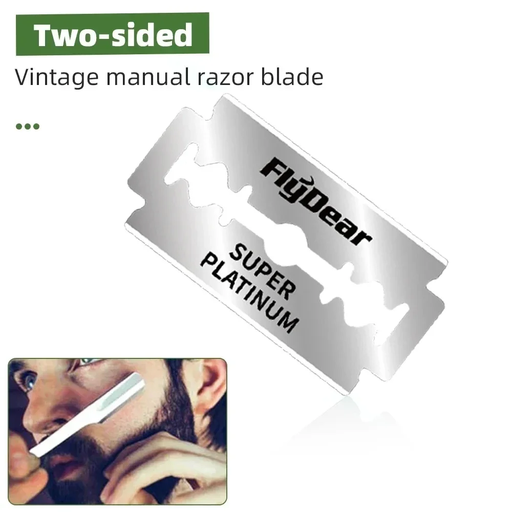 Barber Tool Double Edge Safety with Classic Retro Stainless Steel Razor Blades for Men's Shaving and Hair Removal