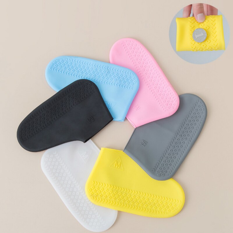 Silicone Kids Rainproof Rain Cover For Shoes Girl Men Waterproof Shoes Cover Unisex Non-slip Women Washable Boots Outdoor