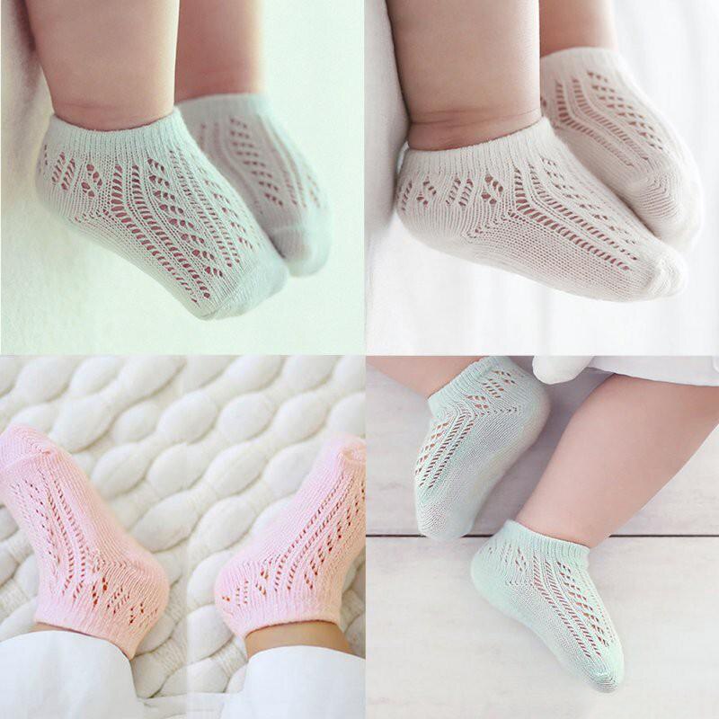 Chaussettes pour bébé, en coton, fines et respirantes, en maille, blanches et douces, pour -né, garçon et fille, printemps automne,