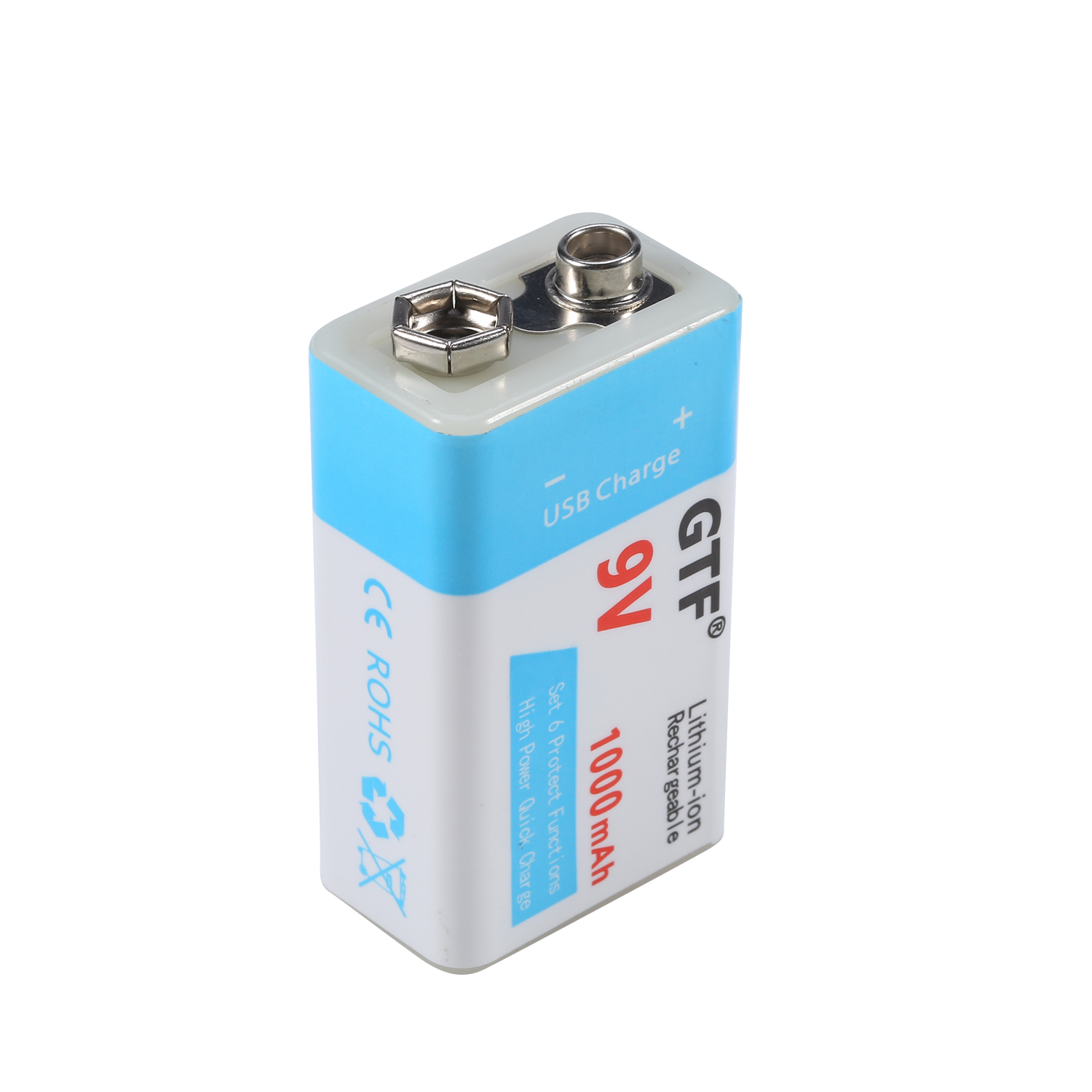 GTF 9V 500mAh USB charge Battery li-ion Rechargeable battery Micro 9 v USB for Multimeter Microphone Toy Remote Control KTV use: 1PC 1000mah