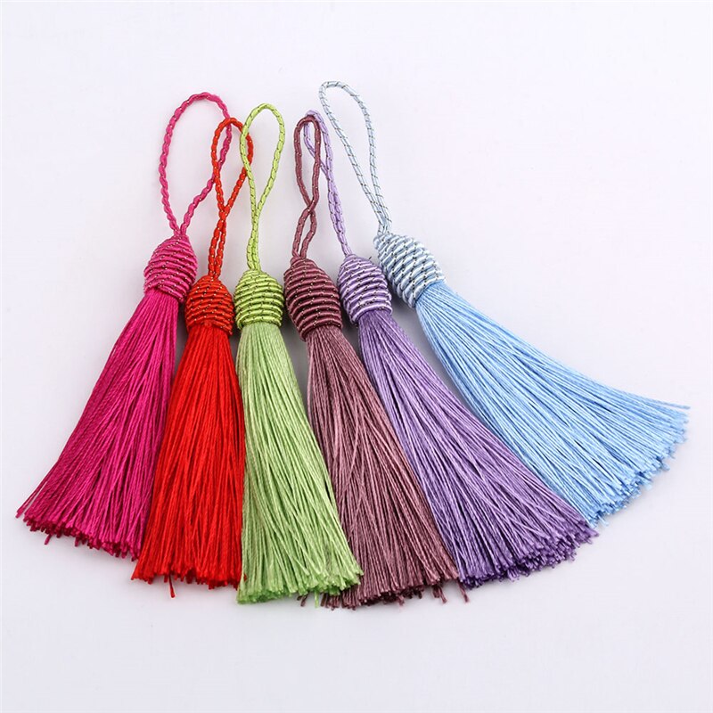 100 teile/los 15cm Lange Silk Quaste Fringe Trim Quaste Trim Quasten für Vorhänge Zubehör DIY