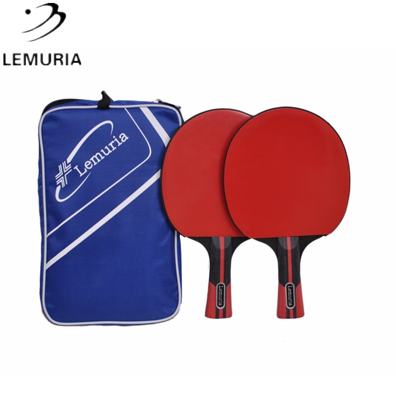 Lemuria 2Pcs Tafeltennis Racket Set Dubbele Gezicht Puistjes-In Rubber Licht Gewicht Ping Pong Paddle Bat Voor Speelt Training: 2 LONG