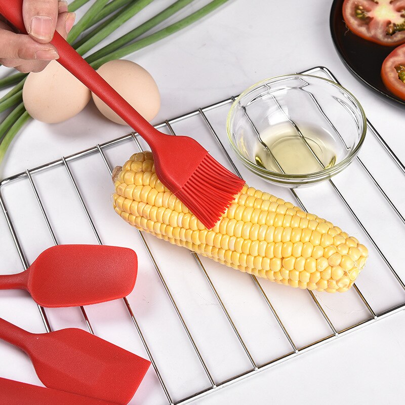 6 Stuks Set Silicone Baking & Pastry Spatels Schraper Schop Gebak Snijders Borstel Siliconen Keukengerei