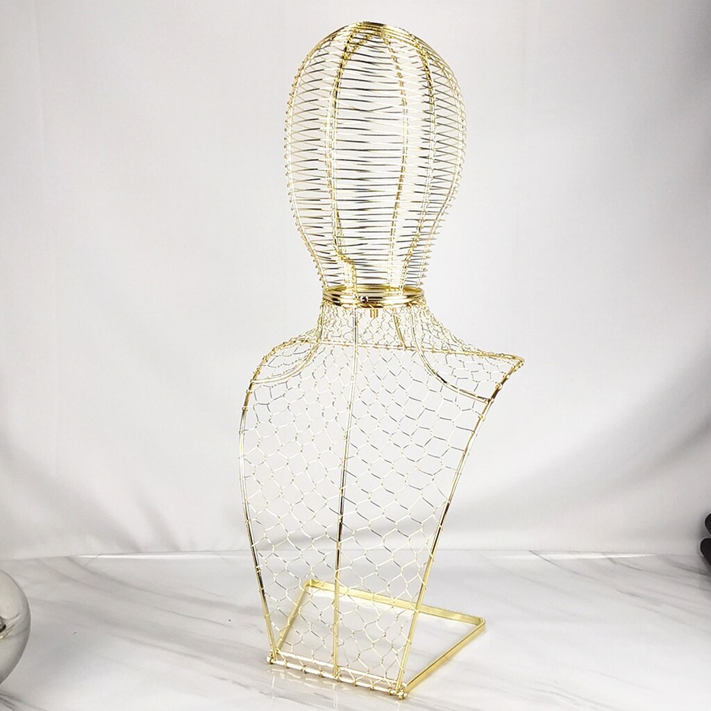 Modern Wire Metal Hat and Cap Rack Display Racks, Dresser Top Decorative Wig Holders Gold Hat Headset Display Stand Rack