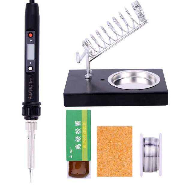 A-BF 836D LCD Display Soldering Iron Digital Solder Iron Set Temperature Adjustable Kit Welding Tools Rework Station 60W: A-BF 836D SET1 / EU