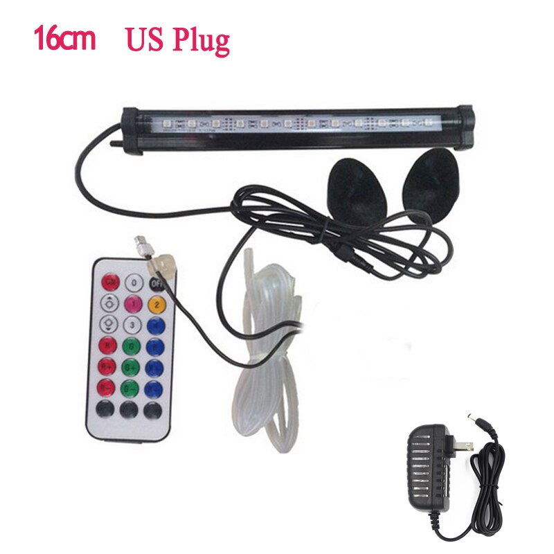 LED Air Bubble Light Aquarium Lamp Underwater Submersible Fish Tank Light Color Changing Making Oxygen Aeration tools: 16cm US plug