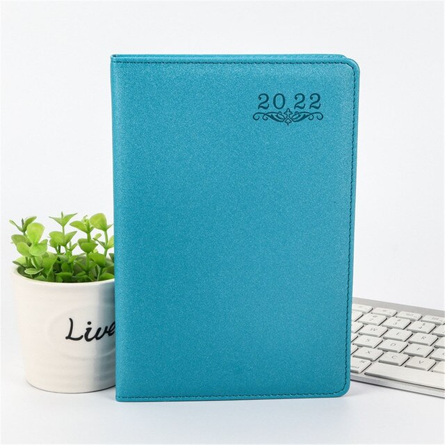 2022 A5 Planner Notebook Writing Notepads Planner Schedule Book Office Accessories Personal Diary Agendas Notebook: blue green