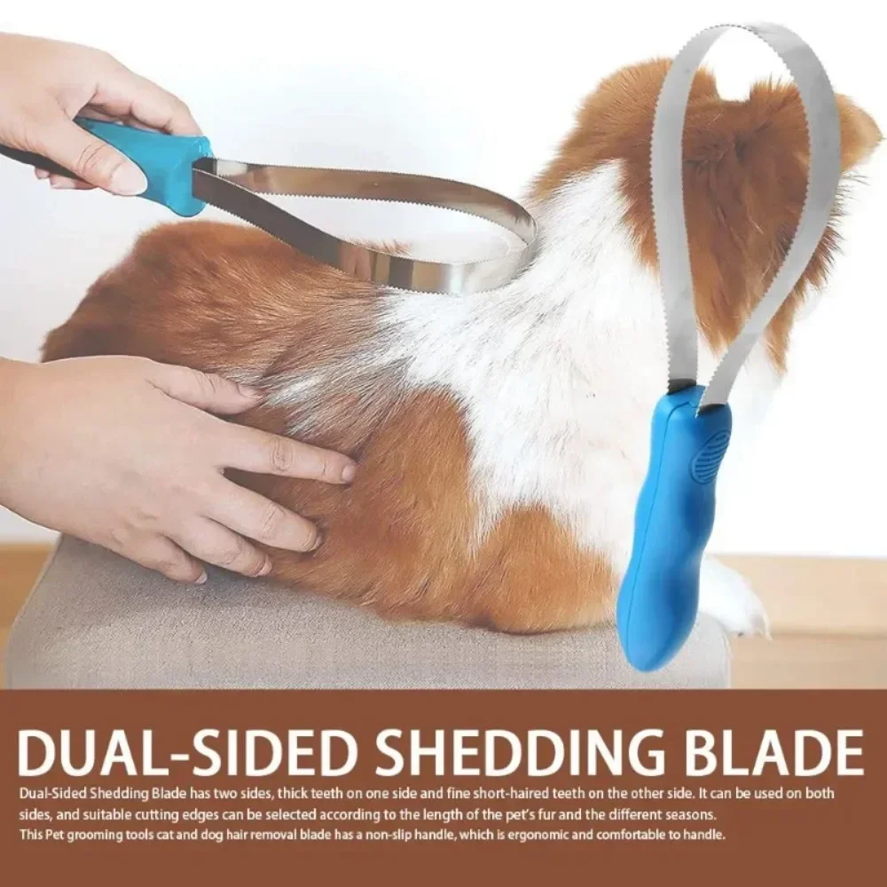 Variabel husdjur häst metall svettskrapa hundhår fällande blad borste häst grooming verktyg för rengöring av fällning hårvårdsverktyg