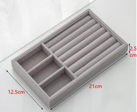 Drawer Jewelry Display Storage Tray Jewellery Organizer Box Earrings Holder Rings Packaging Watch Necklace Stand: M3GridsPlusRingTray