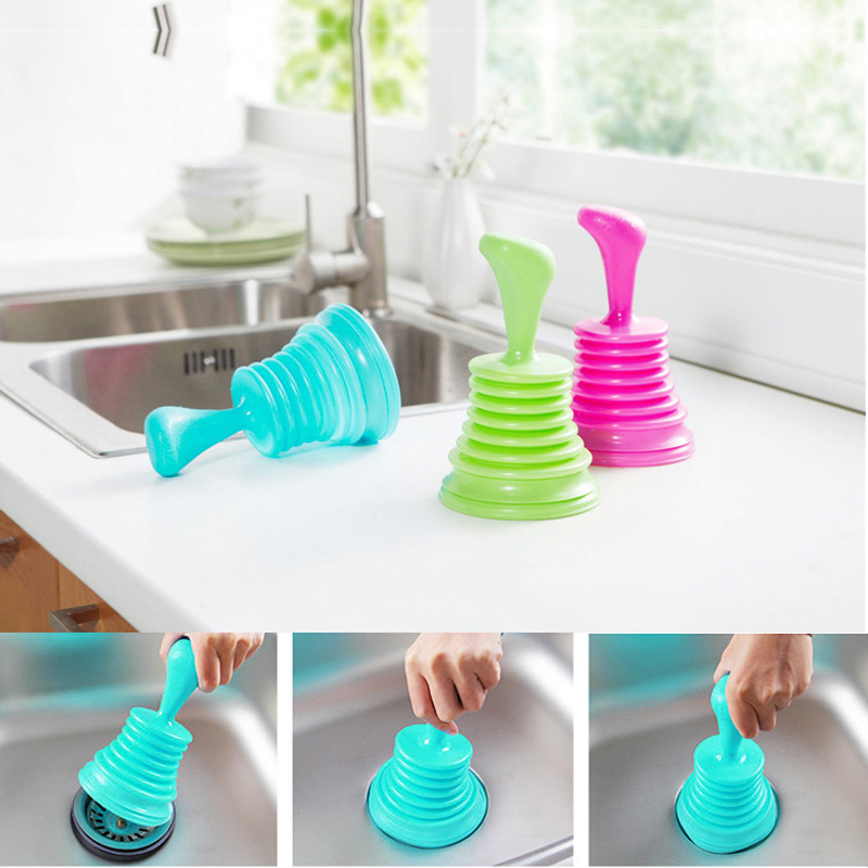 Powerful Sink Drain Pipe Pipeline Dredge Suction Cup Toilet Plungers Press Cleaning Sink Drain Pipe Cleaners Tool Household Tool