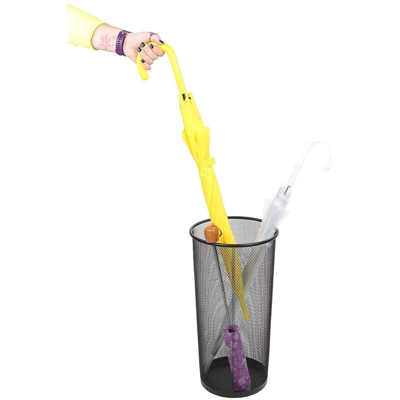 Umbrella Rack Stand for Canes Walking Sticks Umbrellas, Black Umbrella Rack Storage Bucket Umbrellas