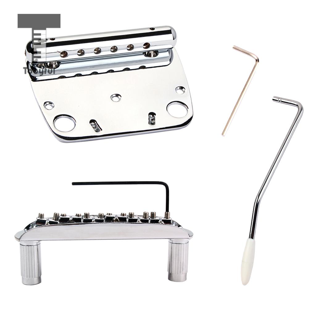 Prachtige 6 String Gitaar Tremolo Bridge Staartstuk Set Voor Jazzmaster Muziekinstrument Gitaar Vervangende Onderdelen Chrome