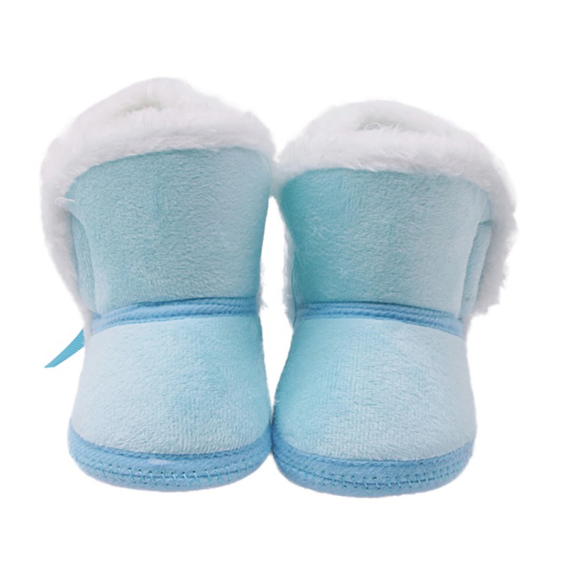 Newborn Toddler Warm Boots baby Girls Boys Shoes Soft Sole Fur Snow Boots for 0-18M Bebe First Walkers: Blue / 3